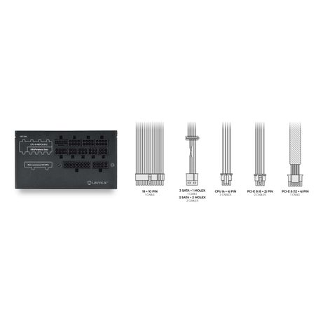 Fuente Alimentación 850W UNYKA Fuente de Alimentación ATX Atilius 3.1 Black 850W Gold 80 PLUS Gold Non-Modular Negro - Imagen 6 de 6 Fuente Alimentación 850W UNYKA Fuente de Alimentación ATX Atilius 3.1 Black 850W Gold 80 PLUS Gold Non-Modular Negro - Imagen 6 de 6