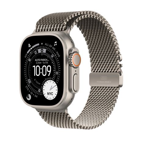 Apple Watch Ultra 3 GPS + Cellular 49mm Natural Titanium Case with Natural Titanium Milanese Loop - Small - Imagen 2 de 3 Apple Watch Ultra 3 GPS + Cellular 49mm Natural Titanium Case with Natural Titanium Milanese Loop - Small - Imagen 2 de 3