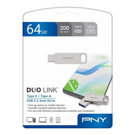 USB 3.2 PNY 64GB DUO LINK TYPE-C DUAL - Imagen 4 de 4 USB 3.2 PNY 64GB DUO LINK TYPE-C DUAL - Imagen 4 de 4