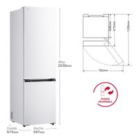 Miniatura 3 de FRIGORIFICO COMBI LG GBBSJ20DSW NOFROST D ALTO 203 CM ANCHO 60 CM BLANCO