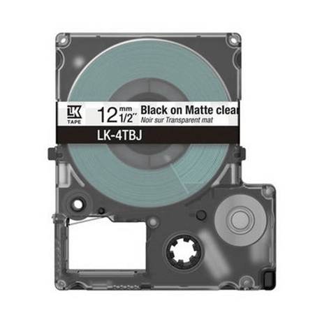 Matte Clear/Black 12mm LK-4TBJ - Imagen 1 de 2 Matte Clear/Black 12mm LK-4TBJ - Imagen 1 de 2