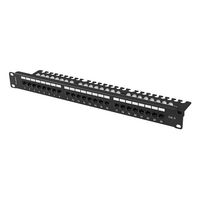 Miniatura 1 de PATCH PANEL LANBERG 24 PUERTOS 1U 19" CAT.6 UTP CON ORGANIZADOR CABLES NEGRO