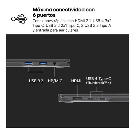 PORTATIL LG GRAM, 14ZD90T-G.AX88BB CORE ULTRA 7 255H, 16GB, 1 TB SSD, 14" WUXGA, FREEDOS - Imagen 10 de 12 PORTATIL LG GRAM, 14ZD90T-G.AX88BB CORE ULTRA 7 255H, 16GB, 1 TB SSD, 14" WUXGA, FREEDOS - Imagen 10 de 12