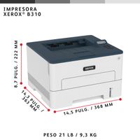 Miniatura 13 de XEROX  Xerox B310 A4 40 ppm Impresora inalámbrica a doble cara PS3 PCL5e/6 2 bandejas Total 350 hojas  Laser Wifi Dúplex