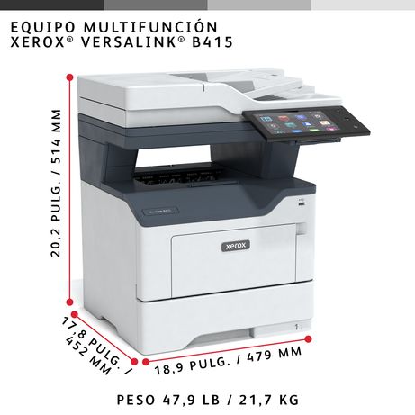 XEROX VersaLink VersaLink B415 A4 47ppm Copia/impresión/escaneado/fax a doble cara PS3 PCL5e/6 2 bandejas 650 hojas Laser Dúplex - Imagen 20 de 33 XEROX VersaLink VersaLink B415 A4 47ppm Copia/impresión/escaneado/fax a doble cara PS3 PCL5e/6 2 bandejas 650 hojas Laser Dúplex - Imagen 20 de 33