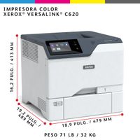 Miniatura 11 de XEROX VersaLink VersaLink C620 A4 50 ppm Impresora a doble cara PS3 PCL5e/6 2 bandejas 650 hojas  Laser Dúplex Color