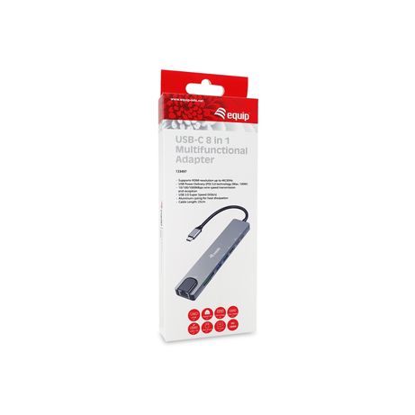 DOCKING USB-C EQUIP 133497 A 1xHDMI 4K 2xUSB-A 3.2 5Gbps 1xTF 1xMicroSD 1xUSB-C PD 100W 1xRJ45 - Imagen 8 de 9 DOCKING USB-C EQUIP 133497 A 1xHDMI 4K 2xUSB-A 3.2 5Gbps 1xTF 1xMicroSD 1xUSB-C PD 100W 1xRJ45 - Imagen 8 de 9