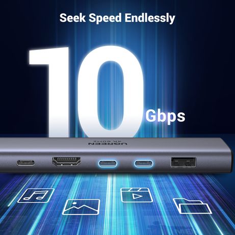 HUB UGREEN 7 IN 1 HDMI 2 X USB C 3.2 /1 USB-A 3.2 +SD/ TF+PD - Imagen 7 de 7 HUB UGREEN 7 IN 1 HDMI 2 X USB C 3.2 /1 USB-A 3.2 +SD/ TF+PD - Imagen 7 de 7