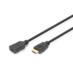Cable alargador HDMI de alta velocidad  tipo A M/F  5.0m  w/Ethernet  Full HD 60p  dorado  negro
