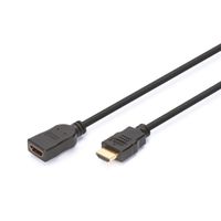 Miniatura 2 de Cable alargador HDMI de alta velocidad  tipo A M/F  5.0m  w/Ethernet  Full HD 60p  dorado  negro