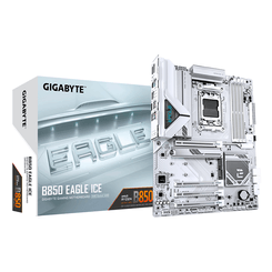GIGABYTE AMD  B850 EAGLE ICE Placa Base – Procesadores AMD Ryzen serie 9000, VRM digital de 8+2+2 fases, hasta 8200 MHz DDR5 (O.C), 1 x M.2 PCIe