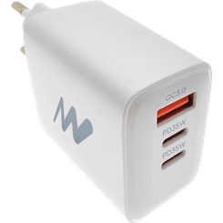 CARGADOR PARED NETWAY USB-A/2 USB QC 3.0 35W BLANCO