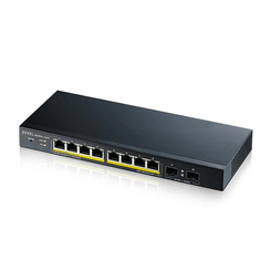 ZYXEL GS1900-10HP  8-PORT GBE L2 POE SMART SWITCH   2 SFP SLOTS       802.3AT  DESKTOP  FANLESS  70 WATT