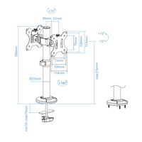 Miniatura 5 de Tooq DB1132TN-B Soporte mesa 2 pantallas 17-32
