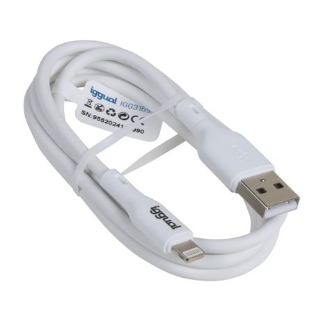iggual cable USB-A/Lightning 100 cm blanco - Imagen 3 de 5 iggual cable USB-A/Lightning 100 cm blanco - Imagen 3 de 5