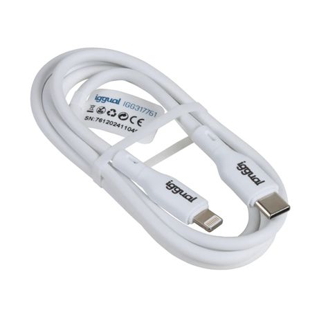 iggual cable USB-C/Lightning 100 cm blanco Q3.0 3A - Imagen 3 de 5 iggual cable USB-C/Lightning 100 cm blanco Q3.0 3A - Imagen 3 de 5