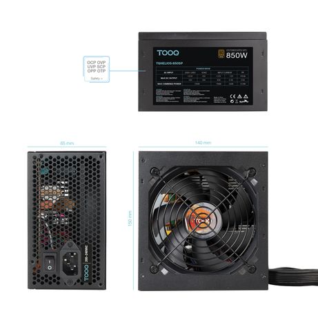 Fuente Alimentación 850W TOOQ Fuente de alimentación ATX 850W APFC 80Plus Bronze 80 PLUS Bronze Negro - Imagen 5 de 10 Fuente Alimentación 850W TOOQ Fuente de alimentación ATX 850W APFC 80Plus Bronze 80 PLUS Bronze Negro - Imagen 5 de 10