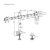 Miniatura 8 de AISENS Soporte de Mesa Eco Giratorio e Inclinable para Monitor TV 20kg  3 Pivotes  2 Brazos  de 17  35   Negro