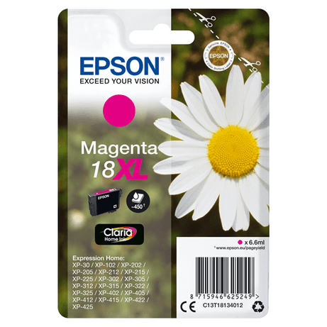 CARTUCHO EPSON MAGENTA XL XP-102/205/305/405 C13T18134012 - Imagen 1 de 3 CARTUCHO EPSON MAGENTA XL XP-102/205/305/405 C13T18134012 - Imagen 1 de 3