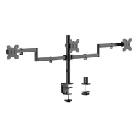 Miniatura 1 de AISENS Soporte de mesa eco giratorio e inclinable para 3 monitores 10kg  3 Pivotes  2 Brazos  de 13 27  Negro