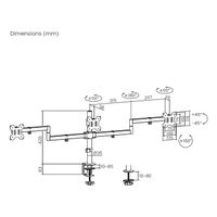 Miniatura 8 de AISENS Soporte de mesa eco giratorio e inclinable para 3 monitores 10kg  3 Pivotes  2 Brazos  de 13 27  Negro