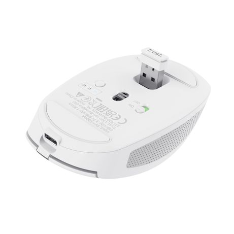 MOUSE TRUST WIRELESS Y BLUETOOTH OZAA 24933 BLANCO RECARGABLE- SENSOR OPTICO - 6 BOTONES - 800/1600/3200DPI - RECEPTOR USB-A/USB-C - Imagen 6 de 6 MOUSE TRUST WIRELESS Y BLUETOOTH OZAA 24933 BLANCO RECARGABLE- SENSOR OPTICO - 6 BOTONES - 800/1600/3200DPI - RECEPTOR USB-A/USB-C - Imagen 6 de 6