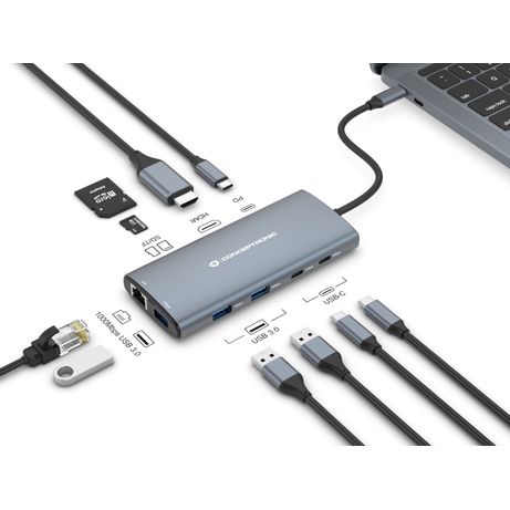 ADAPTADOR USB-C 9EN1 CONCEPTRONIC DONN06 HDMI USB-C PD USB 3.0 SD MICROSD RJ45 - Imagen 4 de 7 ADAPTADOR USB-C 9EN1 CONCEPTRONIC DONN06 HDMI USB-C PD USB 3.0 SD MICROSD RJ45 - Imagen 4 de 7