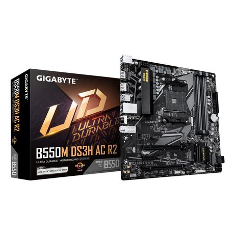 GIGABYTE AMD B550M DS3H AC R2 Placa base - Procesadores AMD Ryzen 5000, VRM de 5+3 fases, hasta 4733 MHz DDR4 (O.C.), 1x M.2 PCIe 4.0 + 1x M.2 PCIe 3 - Imagen 2 de 5 GIGABYTE AMD B550M DS3H AC R2 Placa base - Procesadores AMD Ryzen 5000, VRM de 5+3 fases, hasta 4733 MHz DDR4 (O.C.), 1x M.2 PCIe 4.0 + 1x M.2 PCIe 3 - Imagen 2 de 5