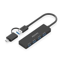 Miniatura 1 de HUB AISENS USB 3.1 GEN1 USB-C/M Y USB-A/M-4XTIPO A/H NEGRO 15CM
