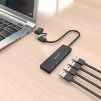 Miniatura 7 de HUB AISENS USB 3.1 GEN1 USB-C/M Y USB-A/M-4XTIPO A/H NEGRO 15CM