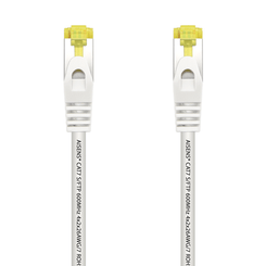 AISENS Cable De Red Latiguillo RJ45 LSZH Cat.7 600 MHz S/FTP PIMF AWG26, Blanco, 1.0 m