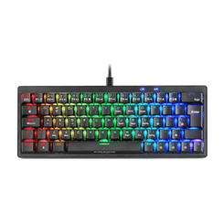TECLADO MARS GAMING COMPACTO MKMINIPROBRES HOT-SWAP MECANICO SWITCH MARRON RGB CHROMA NEGRO