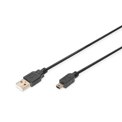 Cable de conexi n USB 2.0   tipo A - mini B (5 pines) M/M  1 8 m  admite USB 2.0  UL  bl