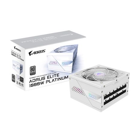 Fuente Alimentación 1000W GIGABYTE AORUS ELITE P1000W ICE Fuente de Alimentación - PCIe 5.0, 80 PLUS Platinum, Diseño completamente modular, Ventilad - Imagen 2 de 8 Fuente Alimentación 1000W GIGABYTE AORUS ELITE P1000W ICE Fuente de Alimentación - PCIe 5.0, 80 PLUS Platinum, Diseño completamente modular, Ventilad - Imagen 2 de 8