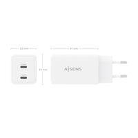 Miniatura 5 de AISENS Cargador GaN 65W  2xUSB C PD3 0 QC4 0  Blanco