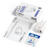Miniatura 3 de EWENT EW1318 Cargador rápido USB-C PD 20W USB-A QC