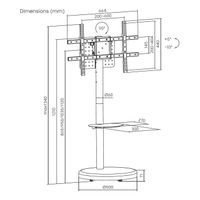 Miniatura 7 de AISENS Soporte de suelo con rueda  bandeja para DVD para monitor TV 50kg de 37 86  Negro