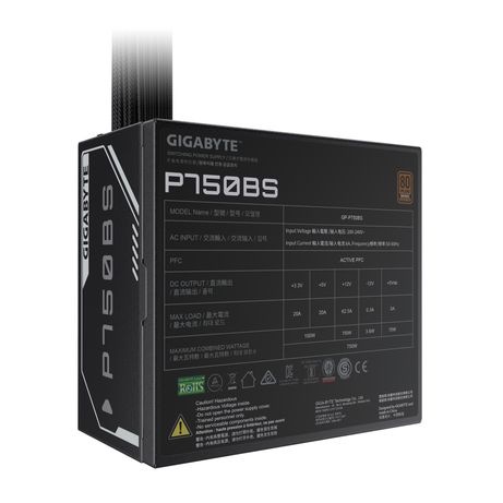 Fuente Alimentación 750W GIGABYTE P750BS Fuente de Alimentación - PCI-E 6+2 Pin x 4, 80 PLUS Bronze, Ventilador de 120 mm, Compatible con ATX, Enchuf - Imagen 7 de 7 Fuente Alimentación 750W GIGABYTE P750BS Fuente de Alimentación - PCI-E 6+2 Pin x 4, 80 PLUS Bronze, Ventilador de 120 mm, Compatible con ATX, Enchuf - Imagen 7 de 7