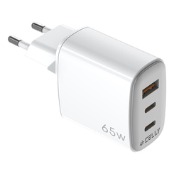 CARGADOR GAN 1USB 2USBC 65W WH