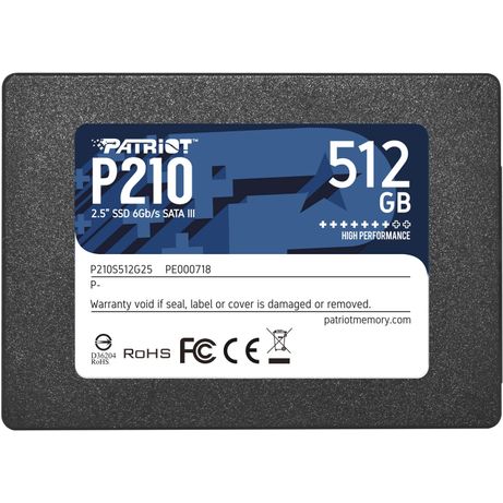 Patriot P210 SSD 512GB SATA 3 INTERNAL 2.5" - Imagen 2 de 2 Patriot P210 SSD 512GB SATA 3 INTERNAL 2.5" - Imagen 2 de 2