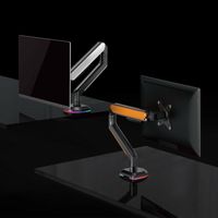 Miniatura 5 de AISENS Soporte De Mesa RGB Gaming Contrapeso Giratorio E Inclinable Para Monitor TV 9kg  3 Pivotes  1 Brazo  De 17 32  Negro Blanco