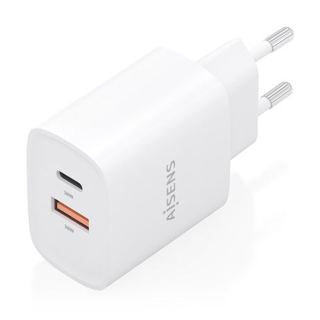 CARGADOR AISENS GAN 30W 1XUSB-C PD3.0 QC4.0 1XUSB-A QC3.0 BLANCO - Imagen 3 de 7 CARGADOR AISENS GAN 30W 1XUSB-C PD3.0 QC4.0 1XUSB-A QC3.0 BLANCO - Imagen 3 de 7