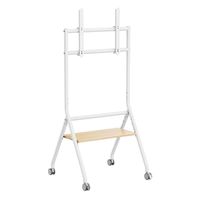 Miniatura 1 de AISENS Soporte de suelo eco con rueda  1 bandeja para pantalla interactiva TV 80kg de 37 86  Blanco Madera