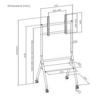 Miniatura 2 de AISENS Soporte de suelo eco con rueda  1 bandeja para pantalla interactiva TV 80kg de 37 86  Blanco Madera