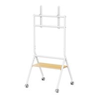 Miniatura 5 de AISENS Soporte de suelo eco con rueda  1 bandeja para pantalla interactiva TV 80kg de 37 86  Blanco Madera