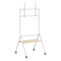 Miniatura 7 de AISENS Soporte de suelo eco con rueda  1 bandeja para pantalla interactiva TV 80kg de 37 86  Blanco Madera