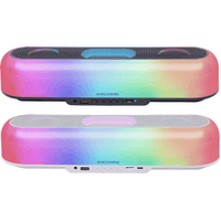 Miniatura 1 de BARRA DE SONIDO BLUETOOTH MARS GAMING MSBORBW BLANCO 20W ILUMINACION RGB 360 BT AUX FM TF BAT. 6h