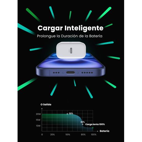 CARGADOR PARED USB C 20W IPHONE / IPAD/ GALAXY CARGA RAPIDA BLANCO - Imagen 7 de 11 CARGADOR PARED USB C 20W IPHONE / IPAD/ GALAXY CARGA RAPIDA BLANCO - Imagen 7 de 11