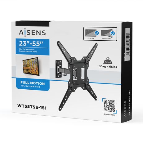 AISENS Soporte Eco Giratorio, Inclinable Para Monitor/tv 30kg (2 Pivotes) De 23-55, Negro. - Imagen 5 de 7 AISENS Soporte Eco Giratorio, Inclinable Para Monitor/tv 30kg (2 Pivotes) De 23-55, Negro. - Imagen 5 de 7