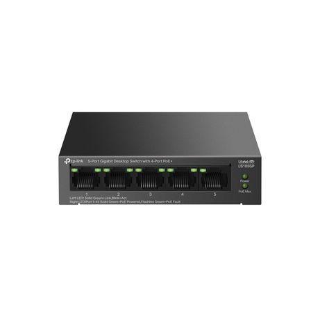SWITCH NO GESTIONABLE TP-LINK LS105GP LITEWAVE 5P GIGA SOBREMESA CARCAS DE METAL 4P PoE+ - Imagen 2 de 4 SWITCH NO GESTIONABLE TP-LINK LS105GP LITEWAVE 5P GIGA SOBREMESA CARCAS DE METAL 4P PoE+ - Imagen 2 de 4